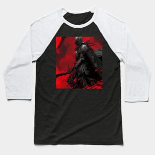 Girl Knight Red And Black Background Baseball T-Shirt